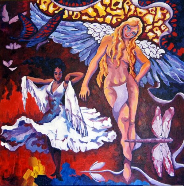 380 Génesis de la imaginación III Vuela! Acrílico sobre lienzo 80x80x4 cm