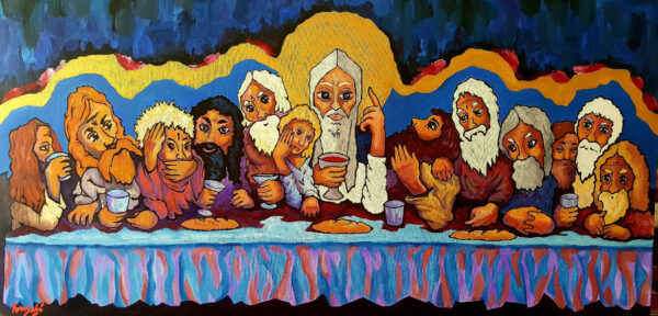 439 La última cena Acrílico sobre lienzo 120x60x3 cm